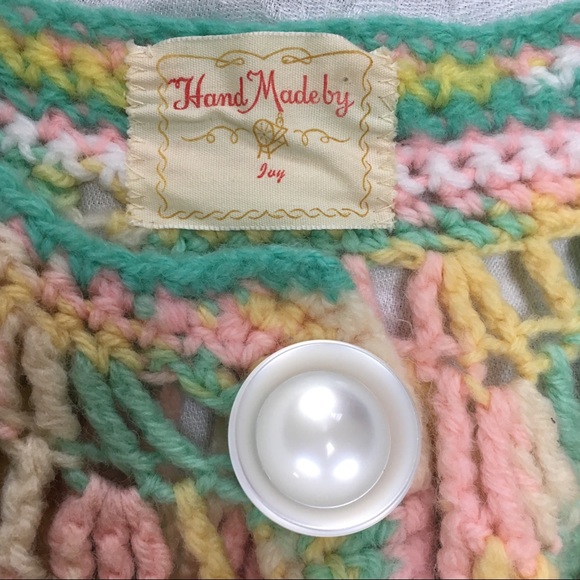 Handmade cape or shawl knitted pastel - Picture 2 of 8